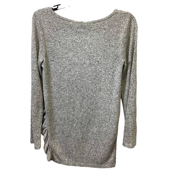 Hand Printed Upcycled Girls Medium Dragonfly Ruffled Long Sleeve Hi Low Sweater - Picture 4 of 6